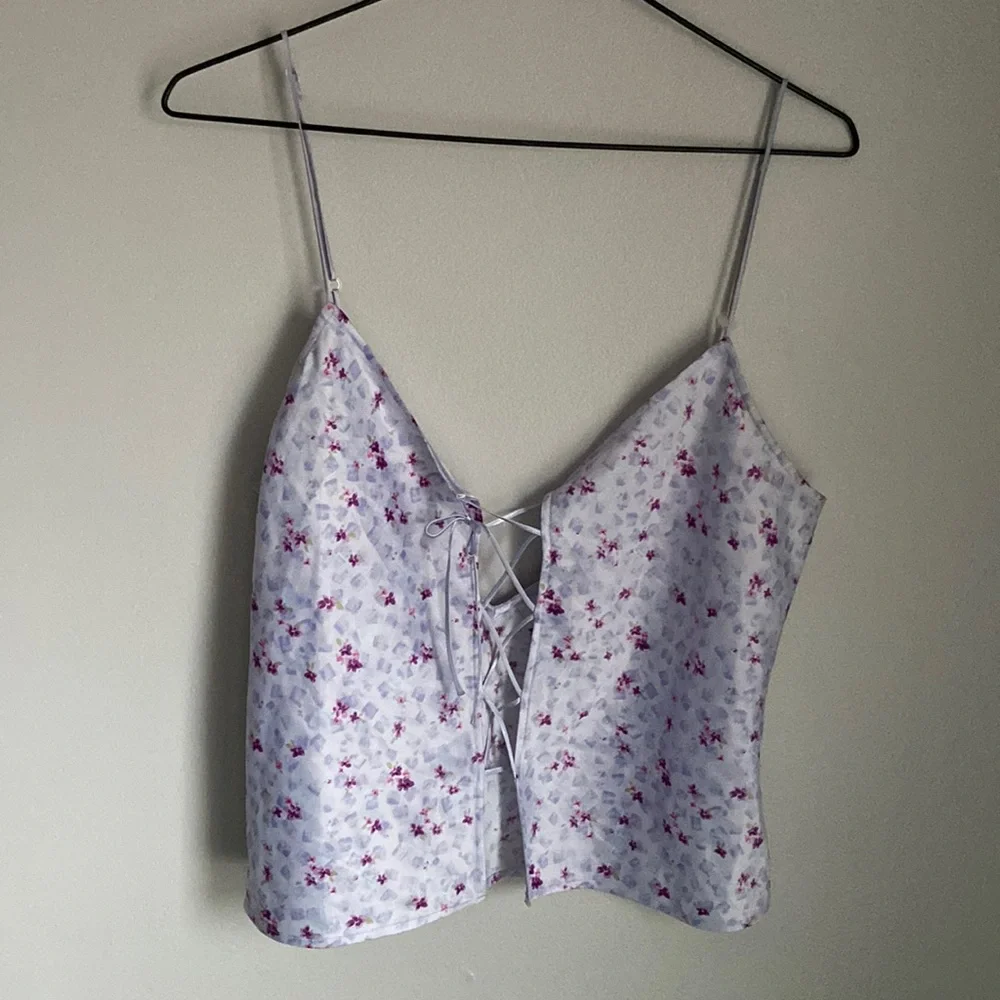 Lavender Satin Tank Top - Picture 1 of 6